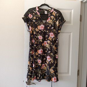 Black dress with flowers